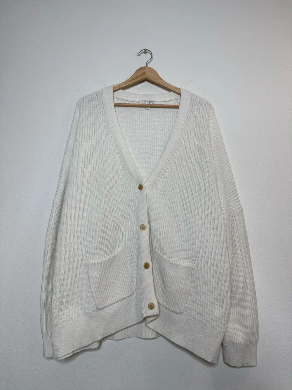 J. Crew coastal Cotton Cashmere Blend Knit v-neck cardigan size XXL